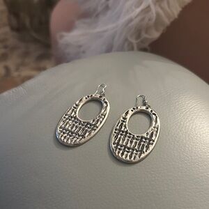 Elegant Silver Oval Earrings